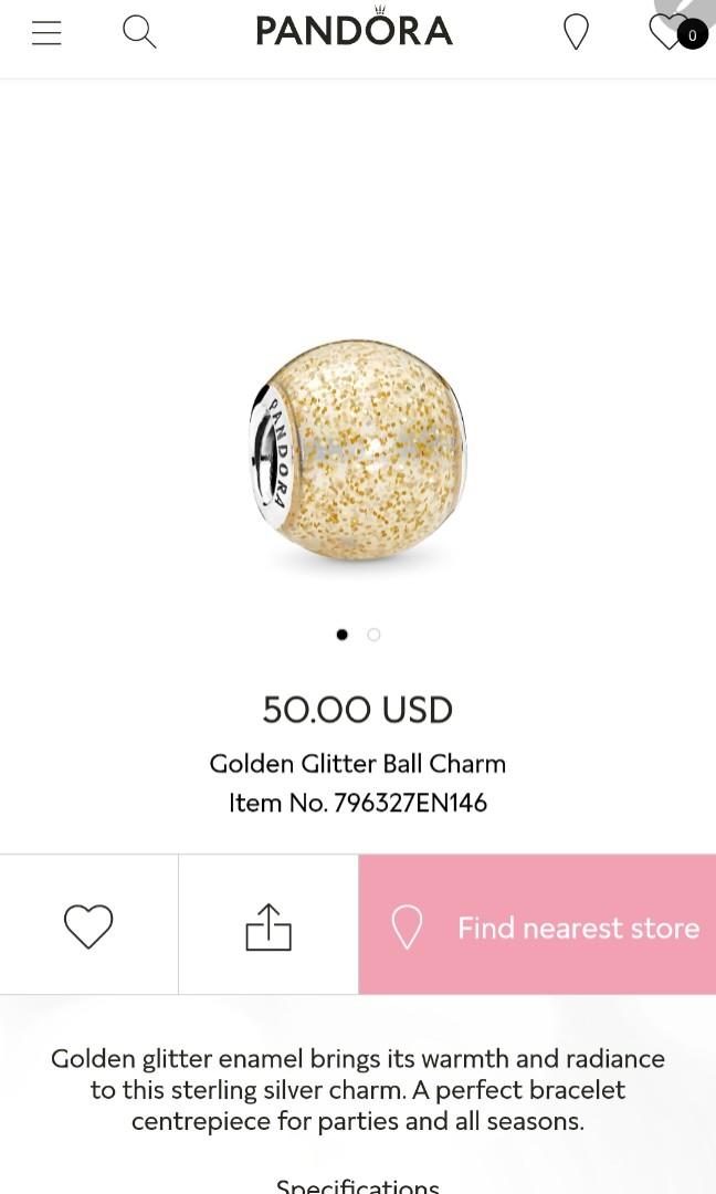 Pandora silver glitter ball deals