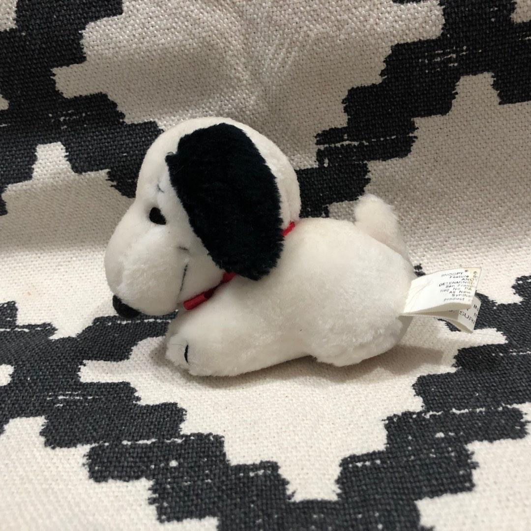 Peanuts Snoopy Puppy Plush with Red Ribbon Cute Lying Down Doggo