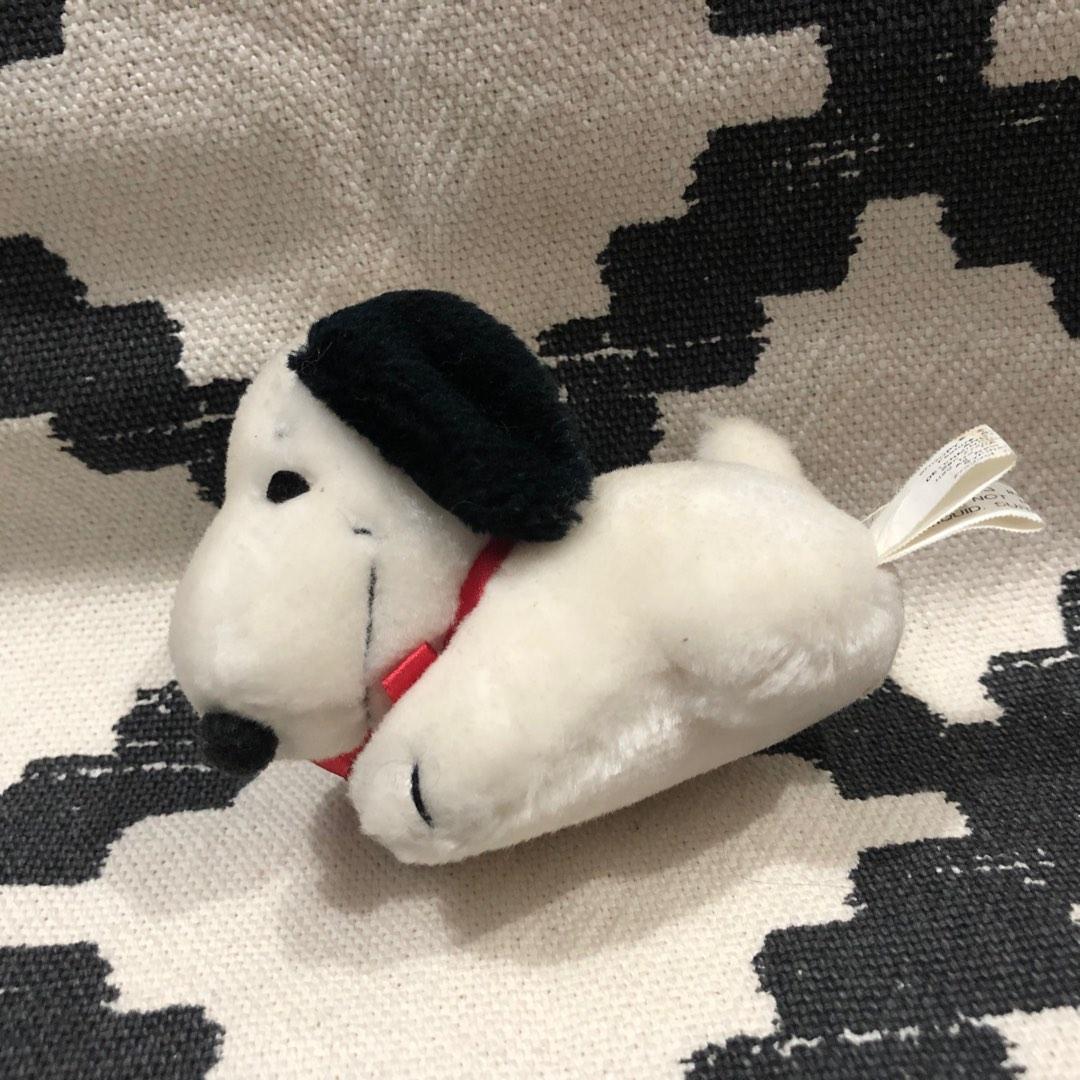 Peanuts Snoopy Puppy Plush with Red Ribbon Cute Lying Down Doggo