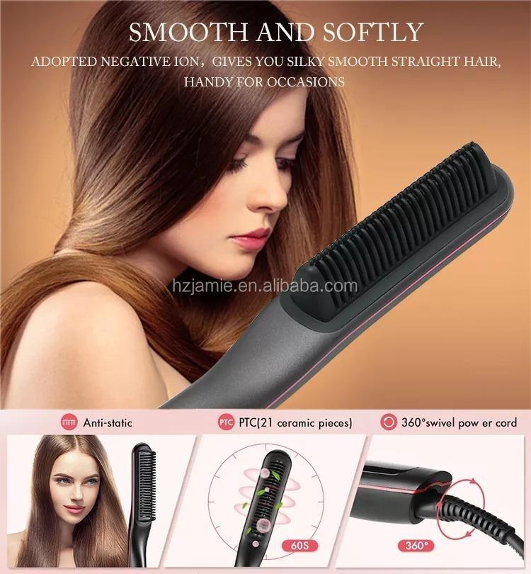 Professional fast electric ionic hair straightening comb hair