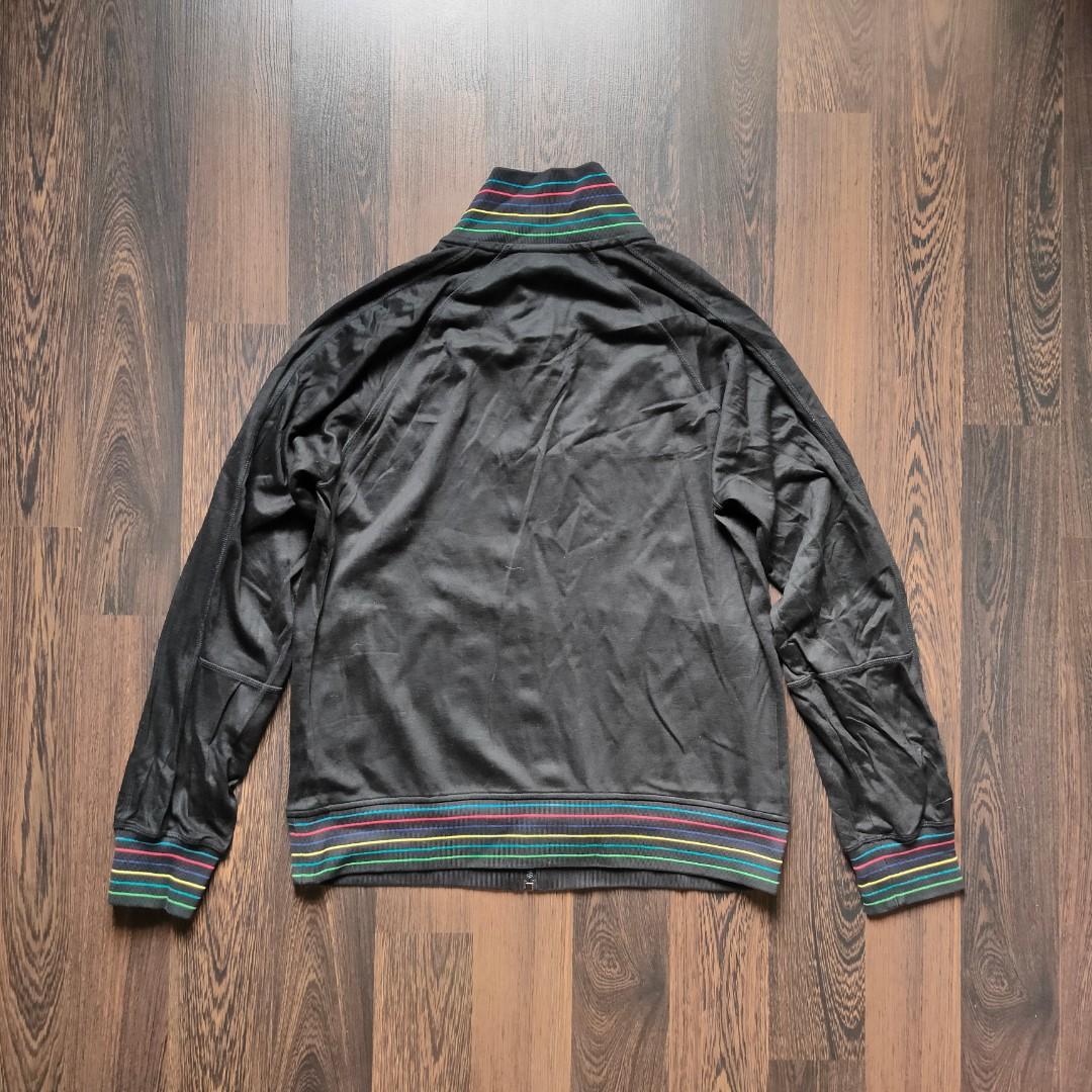 PS PAUL SMITH APPAREL | Track Jacket (Category: Coats, Jackets and Outerwear) located in Cebu City. Submitted by denimholic (Listing ID 1187894985, Image 2). Description: 🌈 Authentic Preloved Paul Smith Jacket ▫️MEDIUM - W20.5in / L25in - SLIM ▫️Color: Black, Rainbow (Cuffed, Collar) ▫️55% Cotton, 43% Viscose ▫️9.0 / 10 excellent condition.