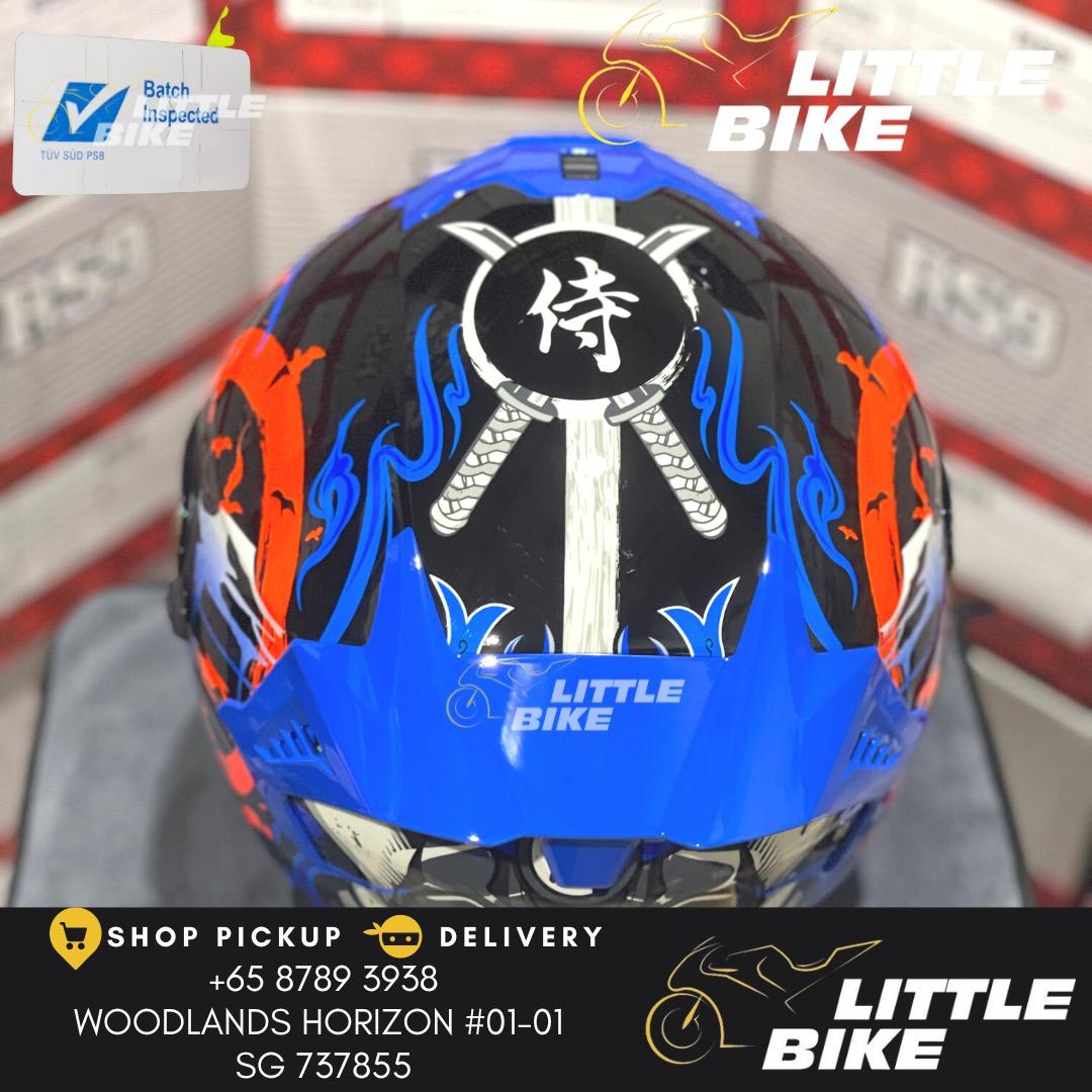 PSB APPROVED! EVO RS9 Samurai Blue open face motorcycle helmet with sun visor, Motorcycles