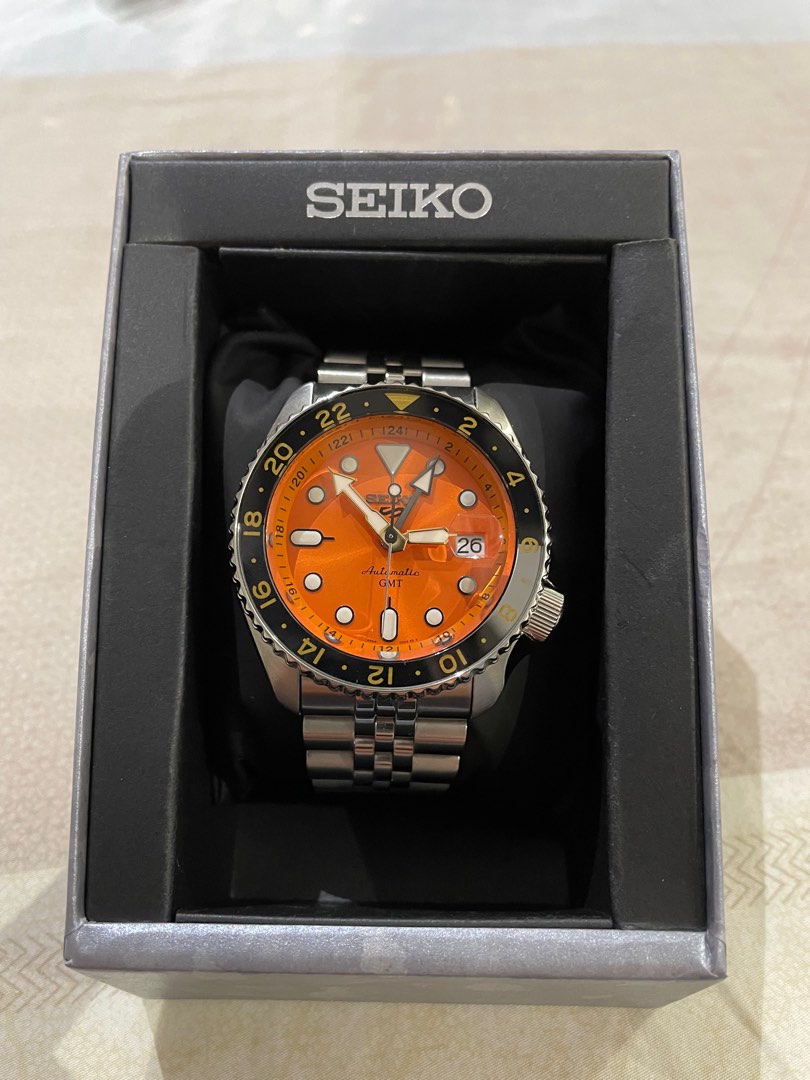 Seiko 5 Sports GMT SSK005K1 Orange Dial, Men's Fashion