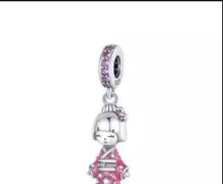 Silver charm 925 geisha