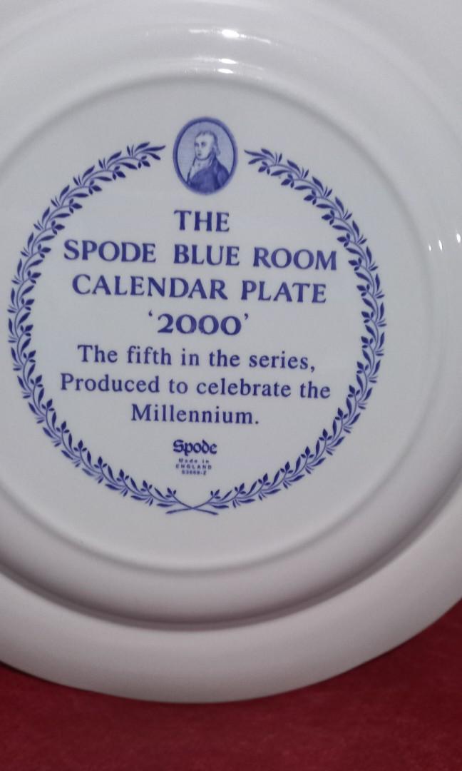 Spode England The Spode Blue Room Calendar Plate 2000, Hobbies & Toys