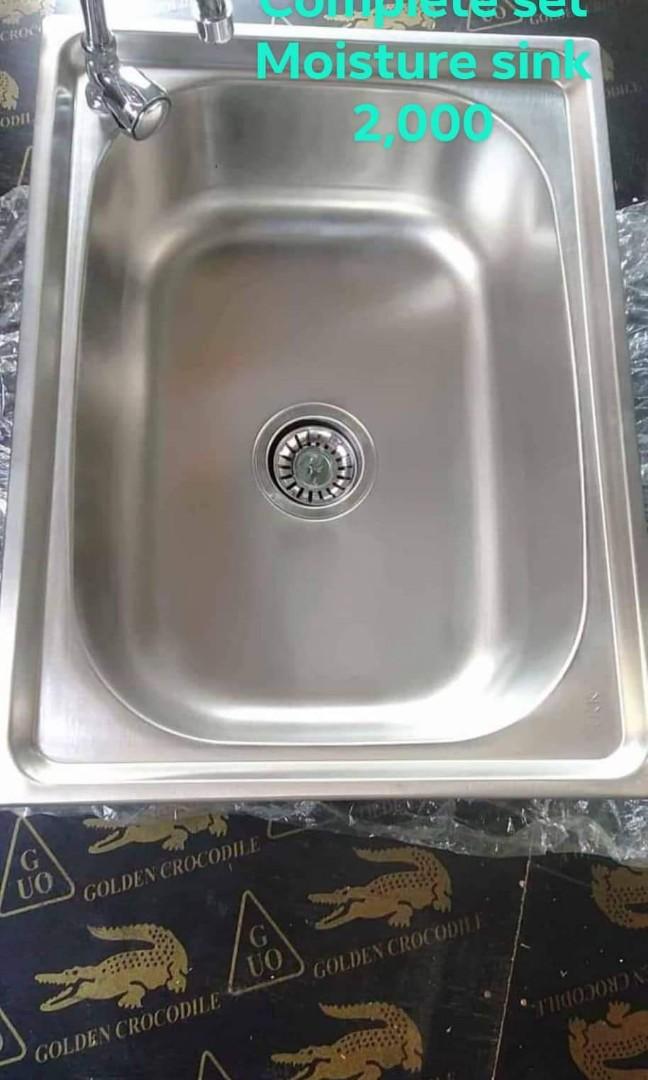 Stainless kitchen sink complete set, Furniture & Home Living