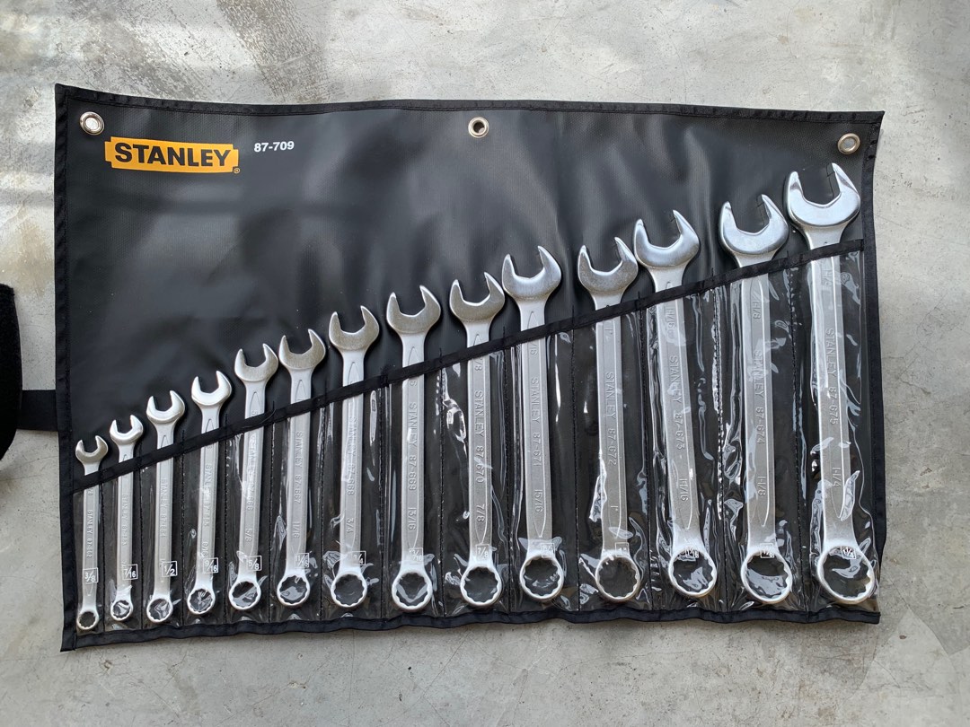 Stanley – 14 PC Slimline Combination Spanner Set (Inches) 3/8″, 7/16″,  1/2″, 9/16″, 5/8″, 11/16″, 3/4″, 13/16″, 7/8″, 15/16″, 1″, 11/16″, 11/8″,  11/4″ – SK Sales