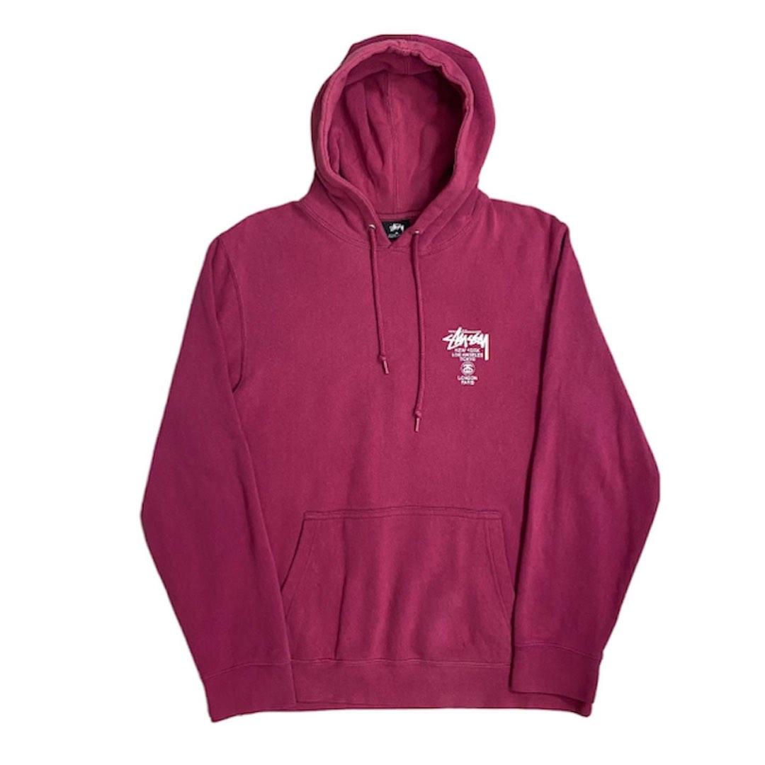 Stussy World Tour Hoodie Pink Color