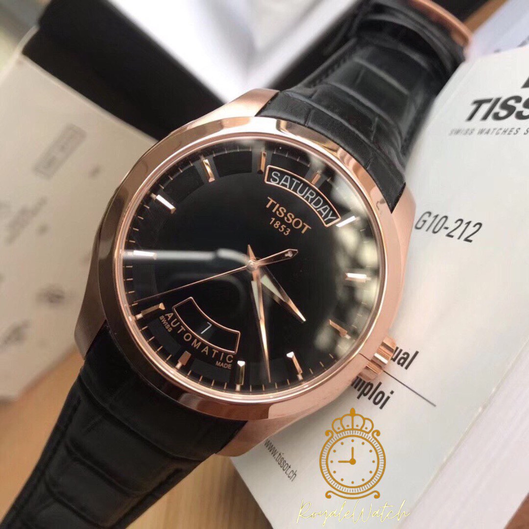 Tissot couturier automatic clearance black dial men's watch