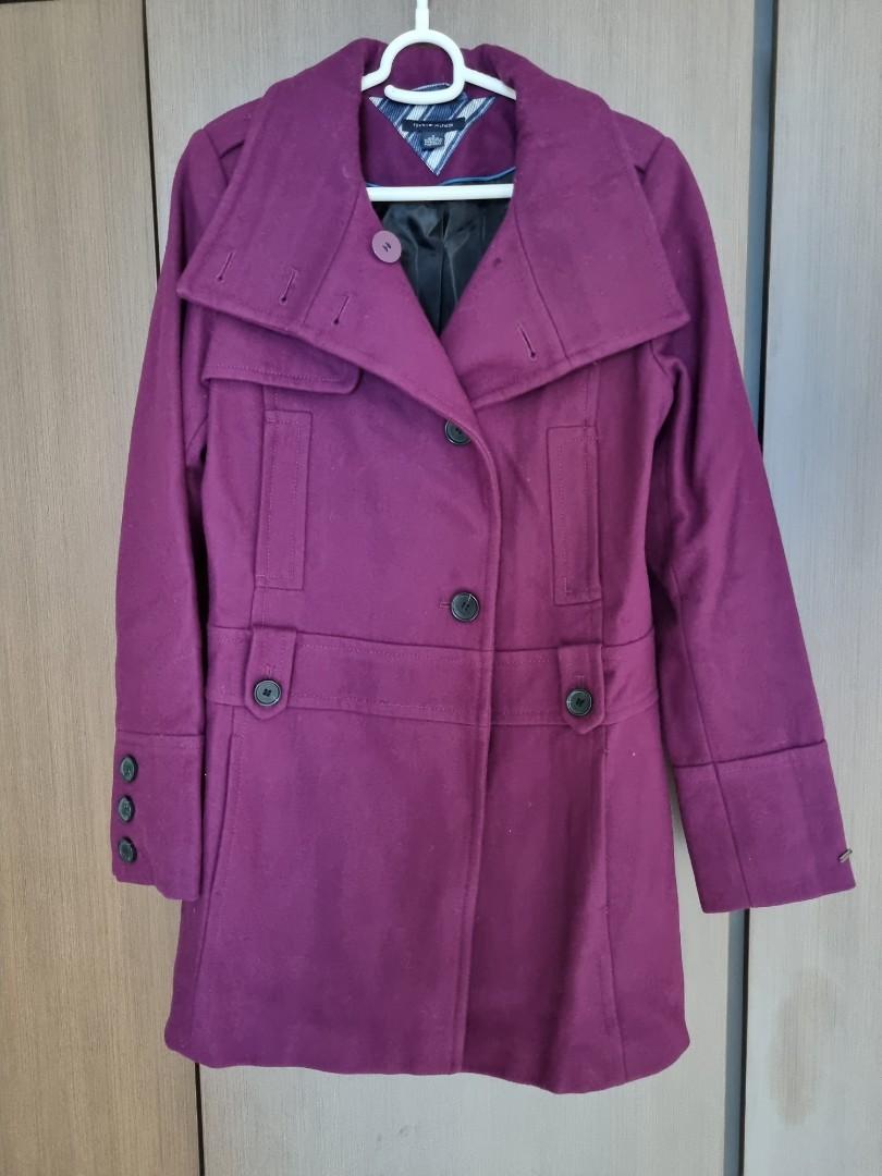 Purple trench 2024 coat womens