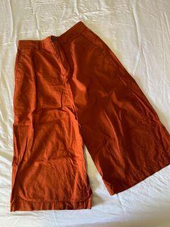 Uniqlo orange wide leg pants (size M)