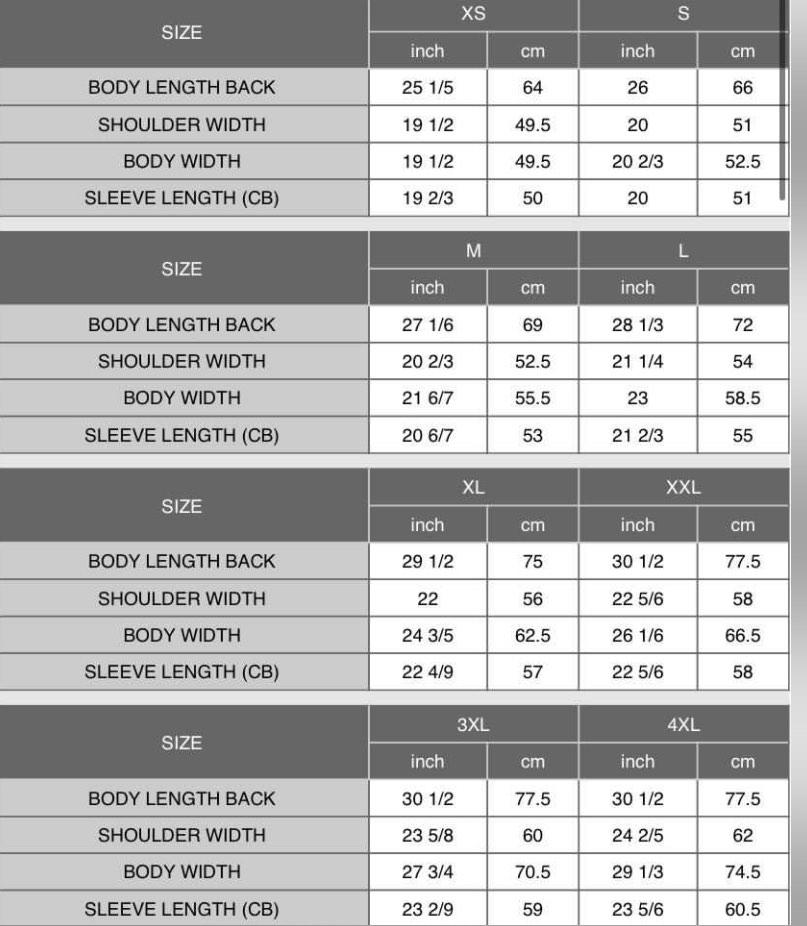 UNIQLO SIZE CHART