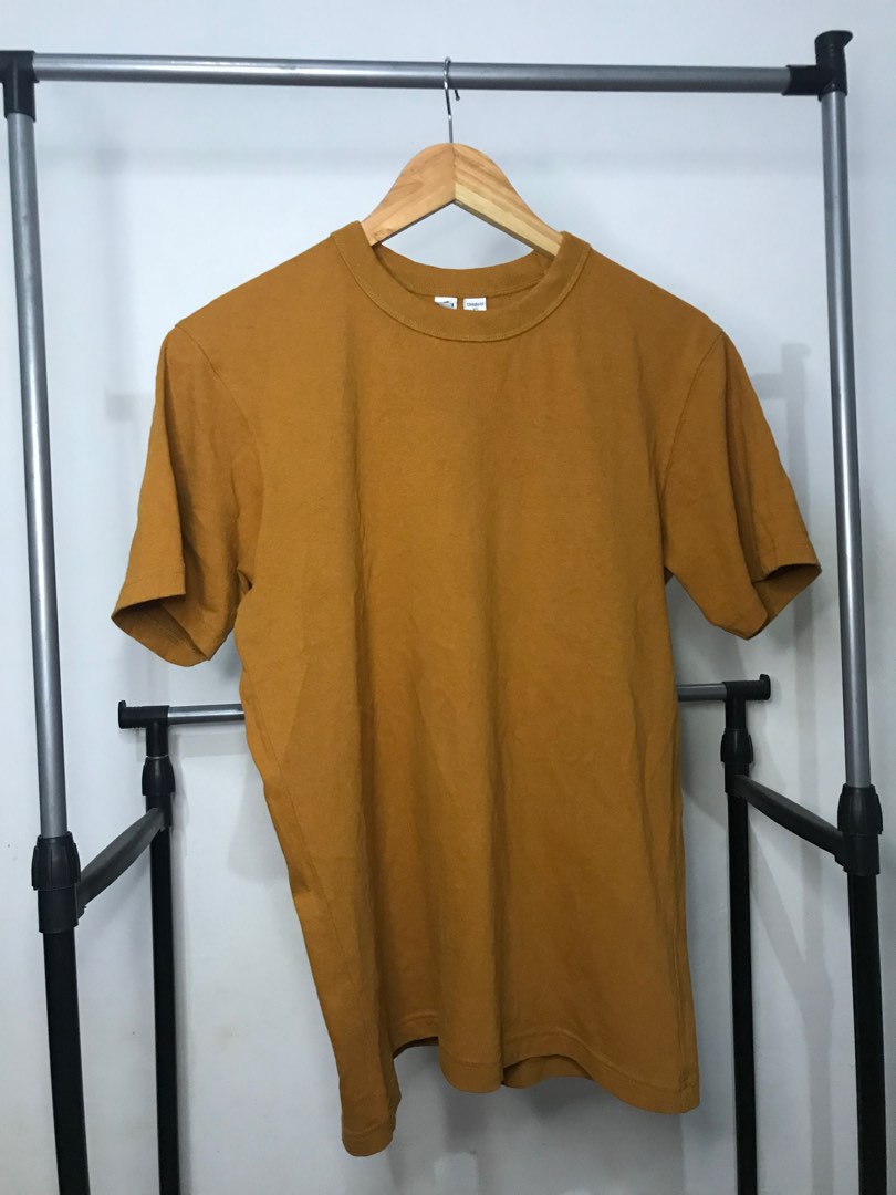 Uniqlo U shirt mustard color, Women's Fashion, Tops, Shirts on Carousell