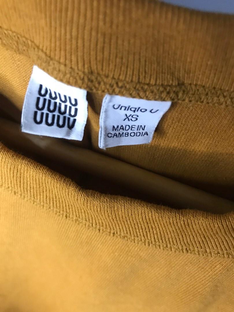 Uniqlo U shirt mustard color, Women's Fashion, Tops, Shirts on Carousell
