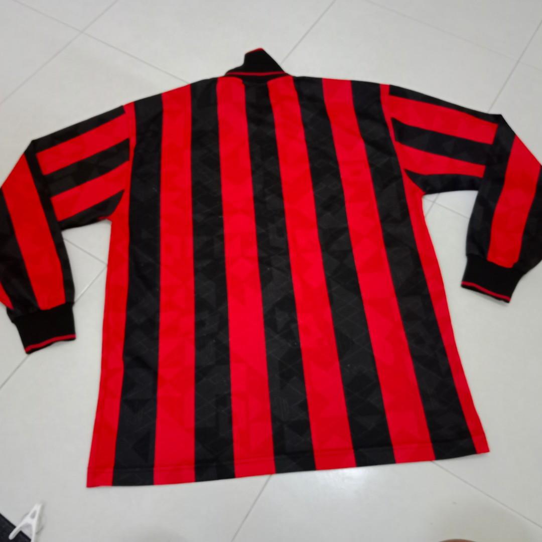 Sweat à Fermeture éclair Vintage AC Milan Lotto - Taille L Rouge/Gris - Football - Occasion