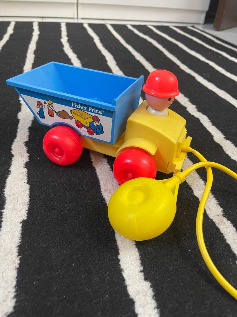 Vintage Fisher Price JIFFY Dump Truck Interactive Trailer Tipper 1982 Working