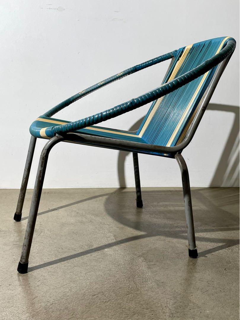 Vintage Vinyl Cord String Chair, Furniture & Home Living, Furniture ...