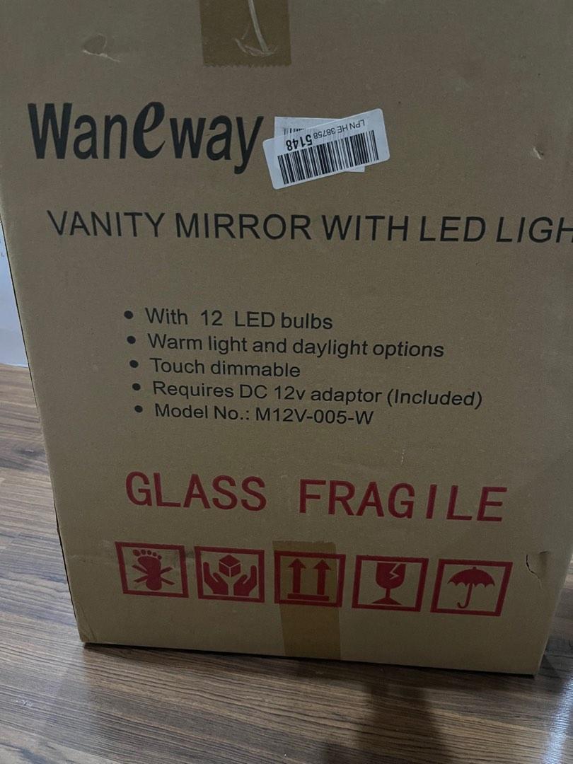 Waneway Vanity mirror with 12 LED lights, Furniture & Home Living, Home
