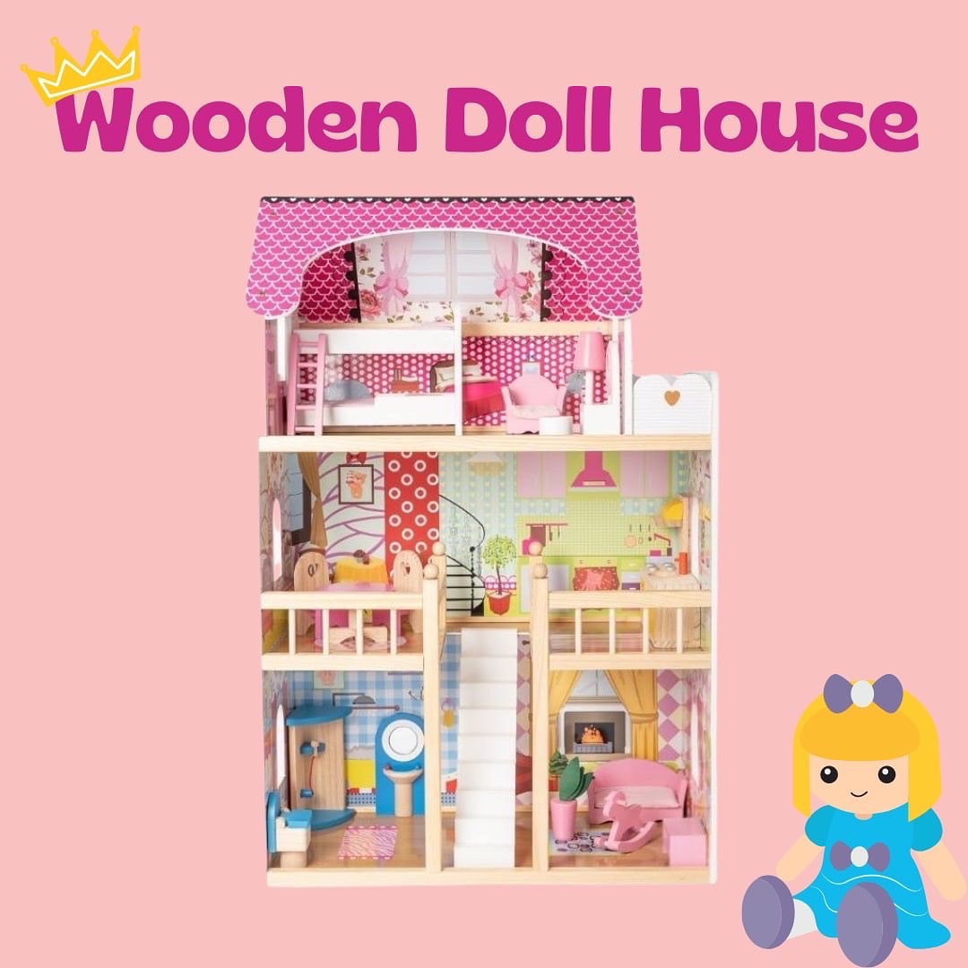 Wooden Dollhouse, Hobbies & Toys, Toys & Games on Carousell