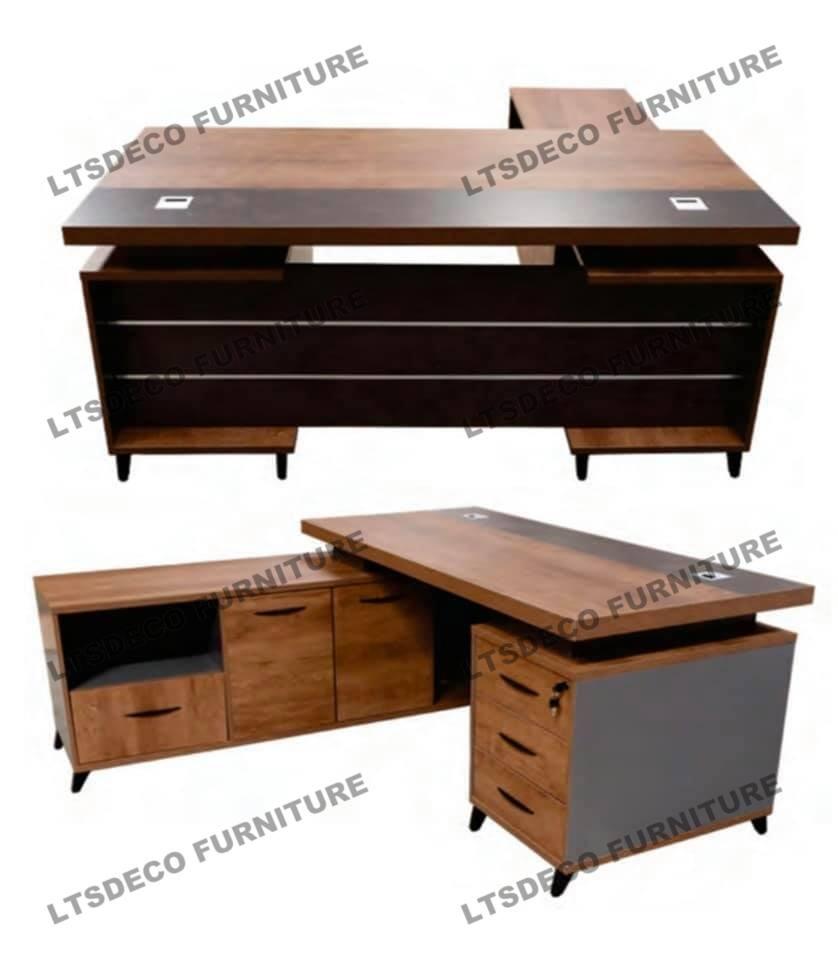 Wooden L-Type Executive Table office partition & furniture, Furniture ...
