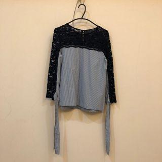 ZARA透膚綁帶上衣