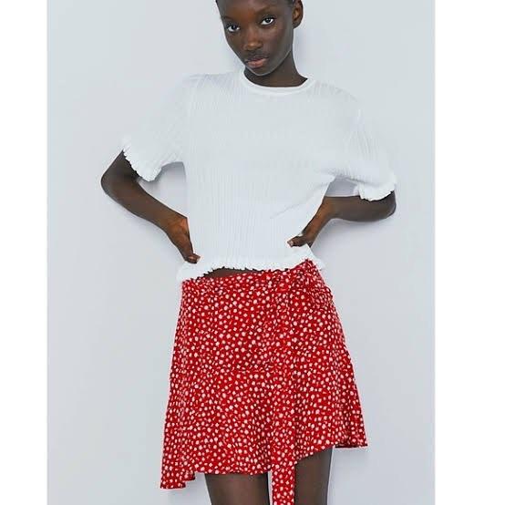 Zara red and white skirt Clearance