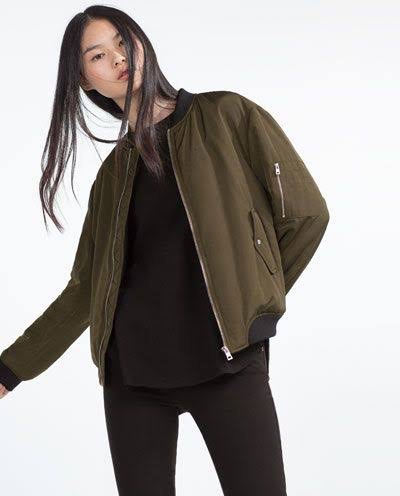 Zara olive green bomber hot sale jacket