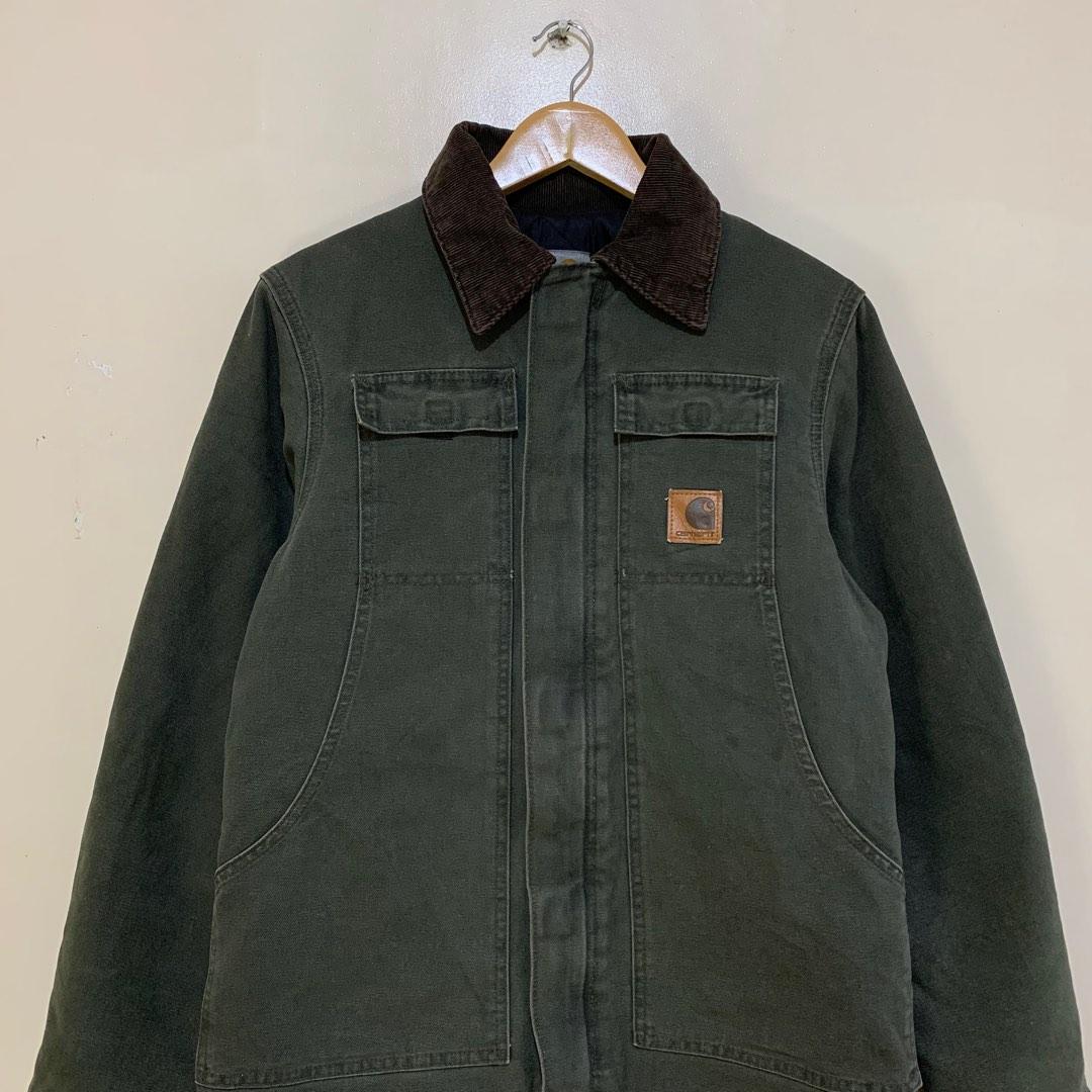 2000s Carhartt Traditional Arctic Coat Moss Green Quilted Lined