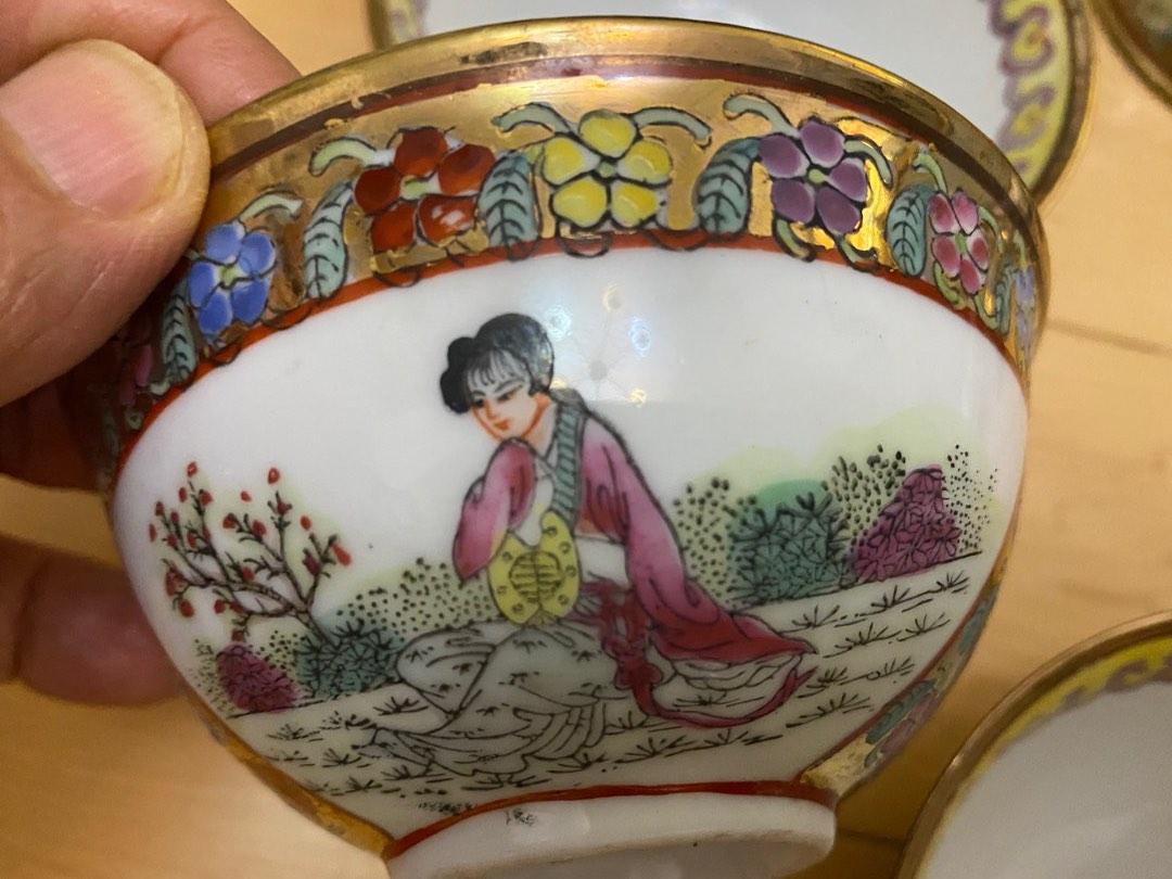 大清乾隆年制廣彩瓷碗六個, 興趣及遊戲, 收藏品及紀念品, 古董收藏