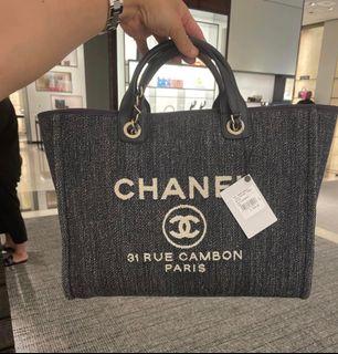 全新 購自專門店 Chanel 22B Deauville tote Bag beach bag shopping bag with handle NK138 small size 39cm 沙灘袋 購物袋 帆布袋 