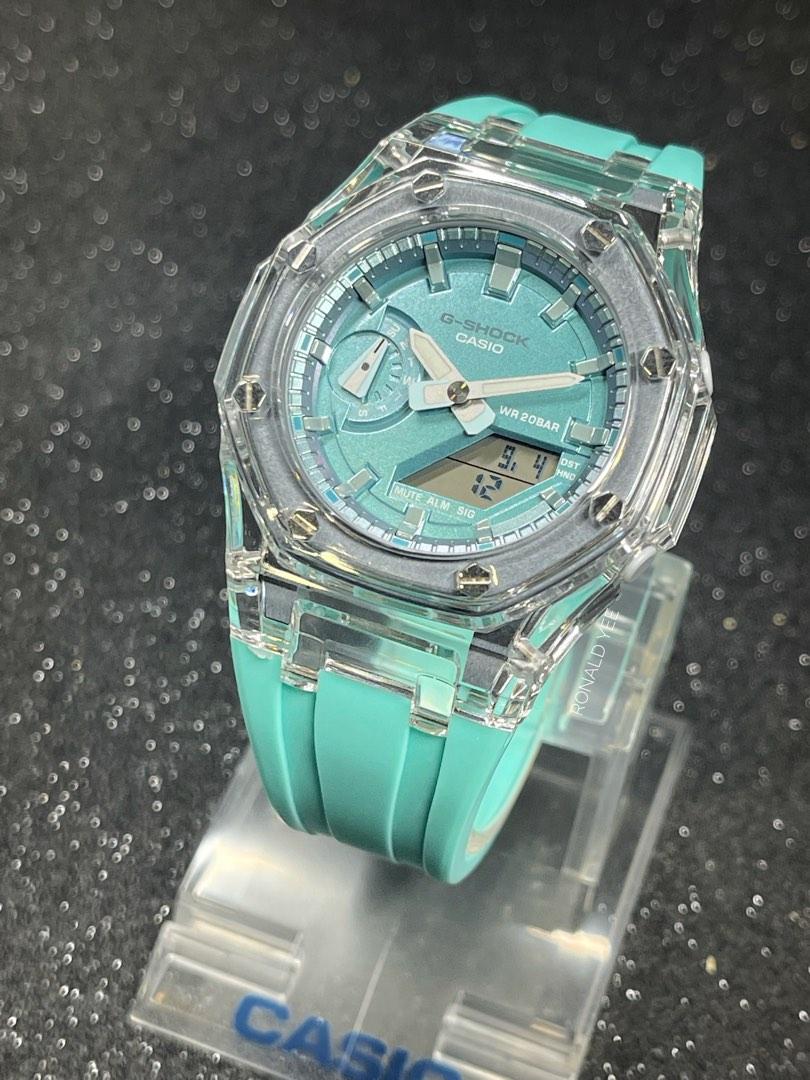 👗👗 Authentic 42mm MINI OAK GMA-S2100 in translucent bezel tiff