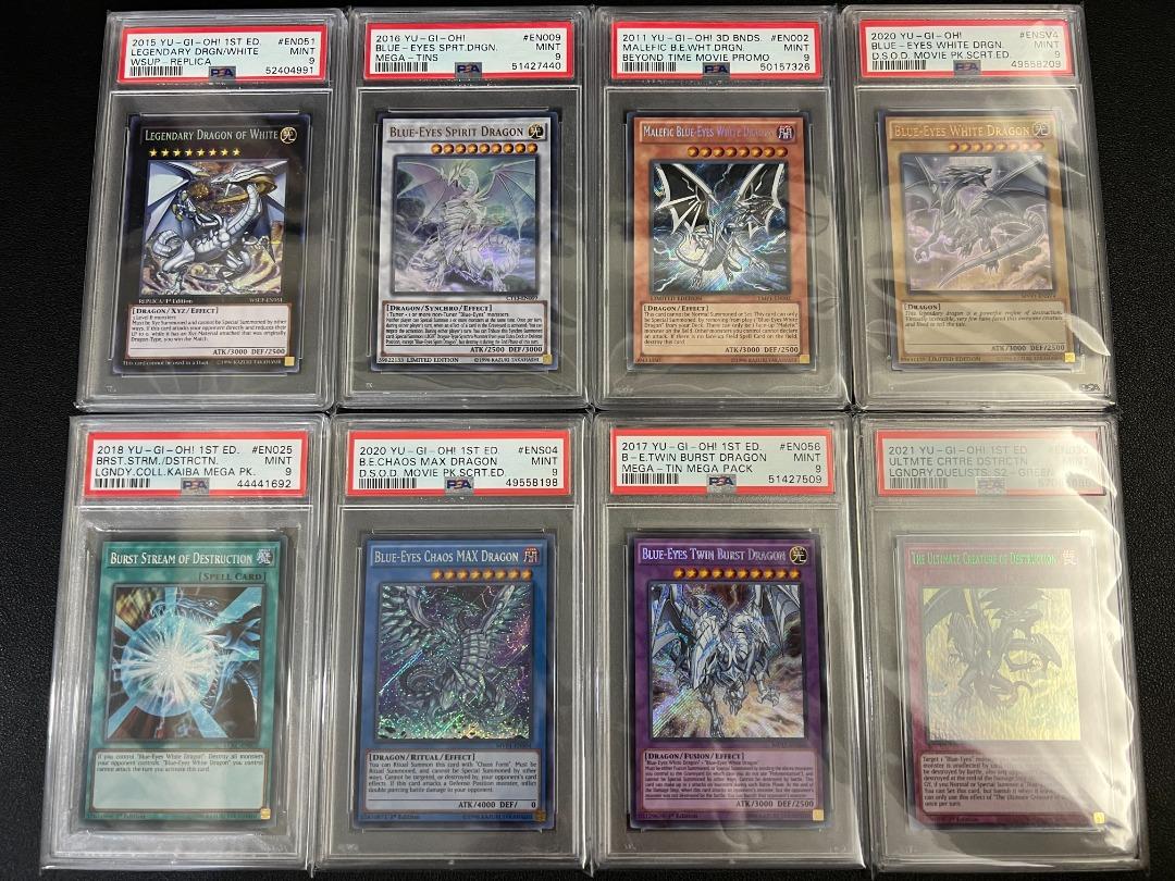 ⭐️ Set of 8 PSA Graded Blue Eyes White Dragon ★ Yugioh