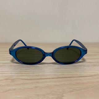 古著 vintage Y2K 千禧 復古 透明 亮藍 墨鏡 sunglasses
