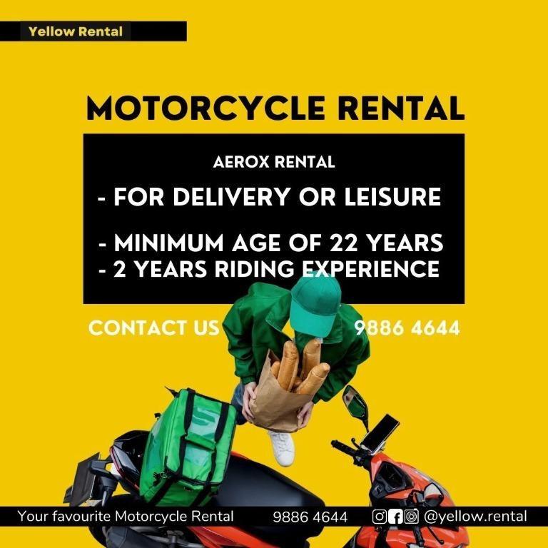 AEROX / NMAX Motorcycle Rental, Motorcycles, Motorcycle Rental on Carousell