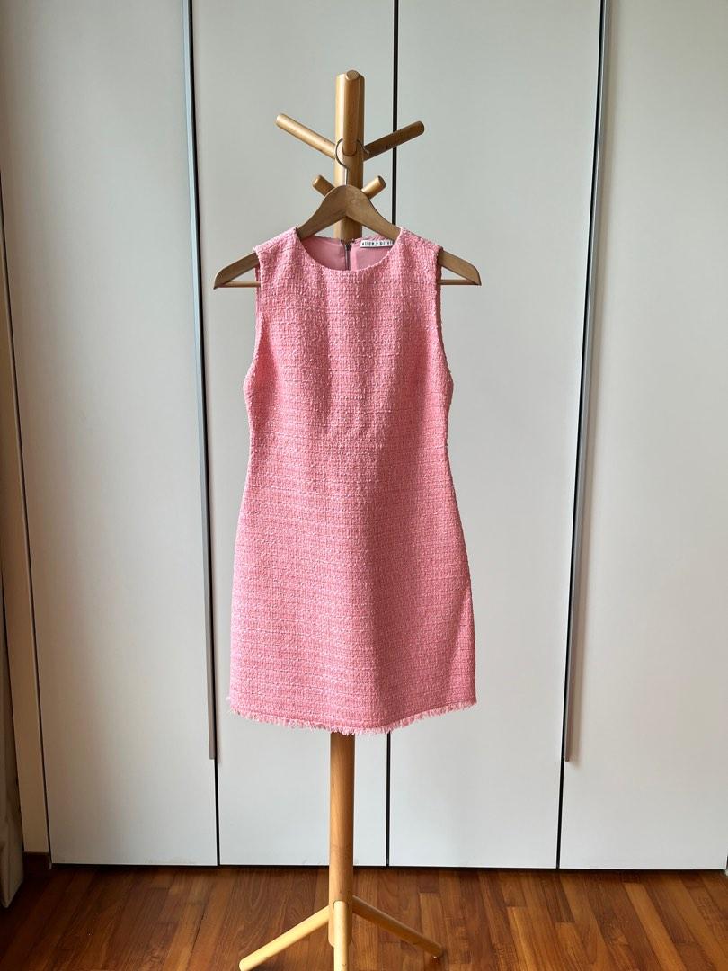 Alice u0026 Olivia Pink Tweed dress, Women's Fashion, Dresses u0026 Sets, Dresses  on Carousell