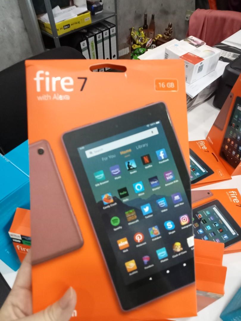 Fire 7 tablet with Alexa, free stand case, brand new from