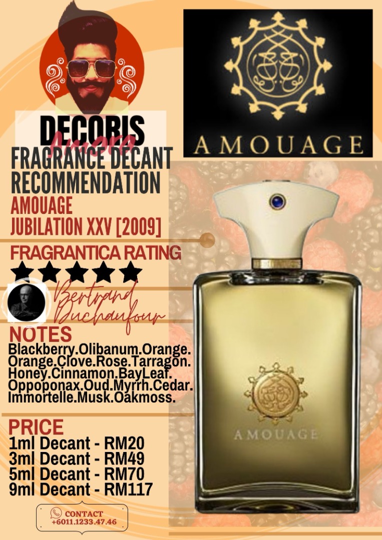 Amouage jubilation xxv decant best sale
