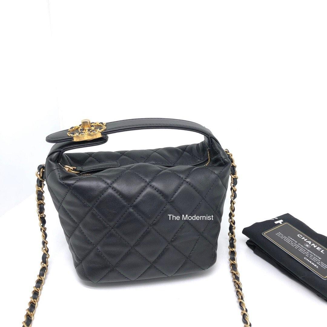 Authentic Chanel Small Hobo Bag Black Lambskin, Luxury, Bags & Wallets on  Carousell