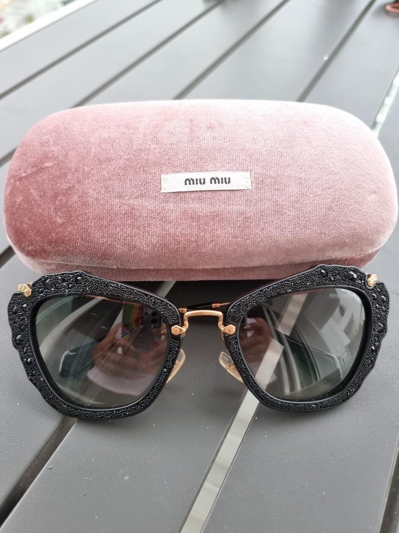 Miu miu crystal sale cat eye sunglasses