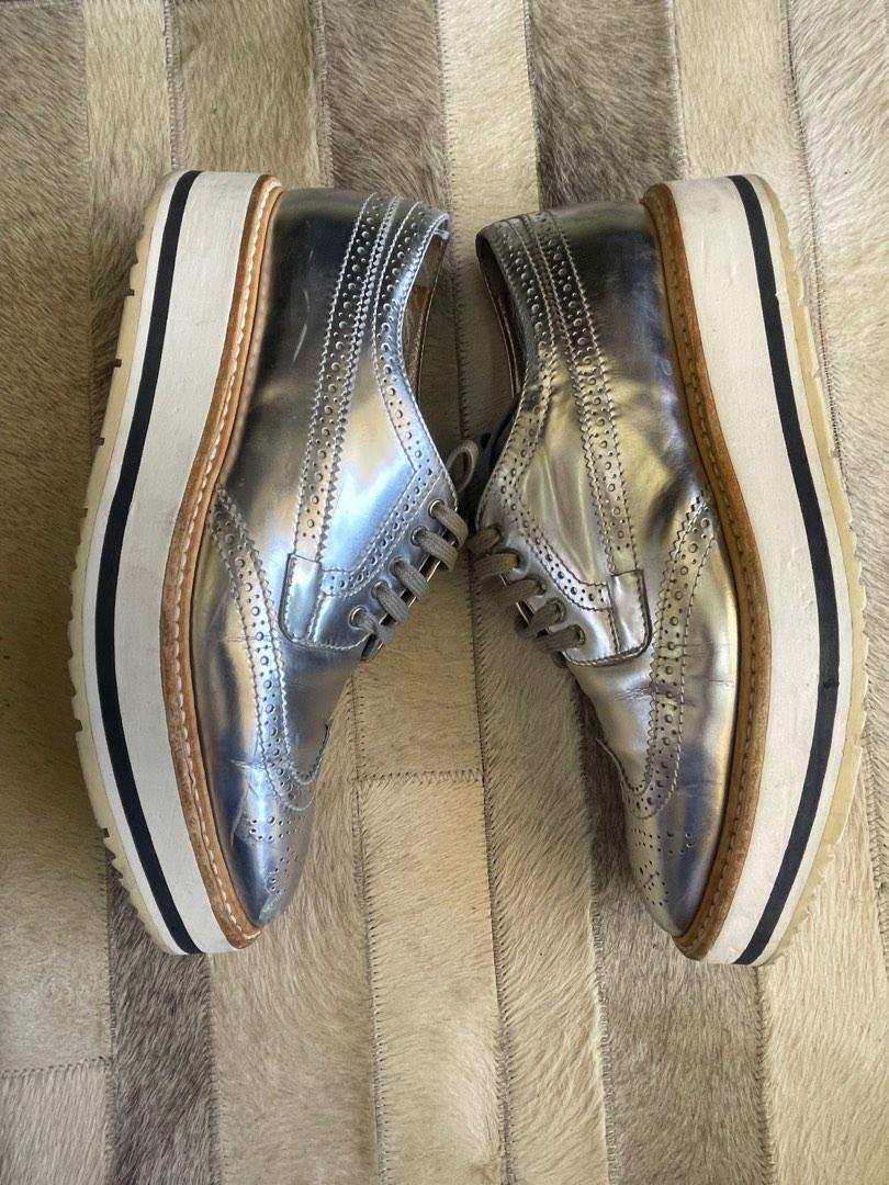 Prada silver brogues top