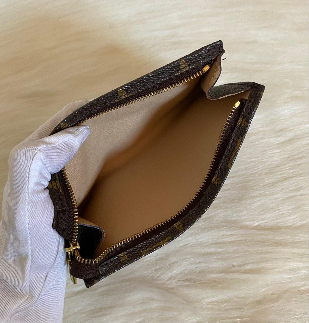 Authentic Louis Vuitton Toiletry Pouch Small Brown Leather