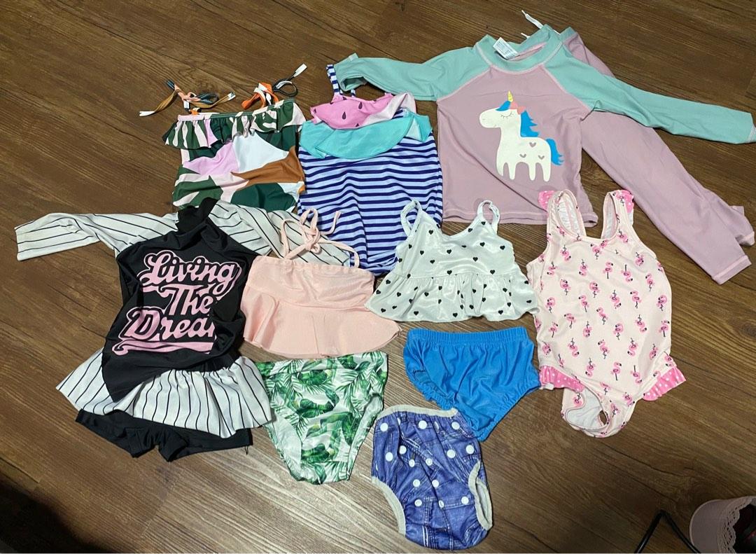 Baby Girl Swimming Costume Bundle 7 pieces + 1 swim diaper, Babies