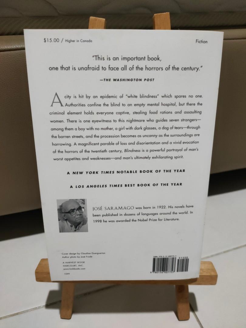 Blindness by Jose Saramago (Paperback), Hobbies & Toys, Books & Magazines,  Storybooks on Carousell