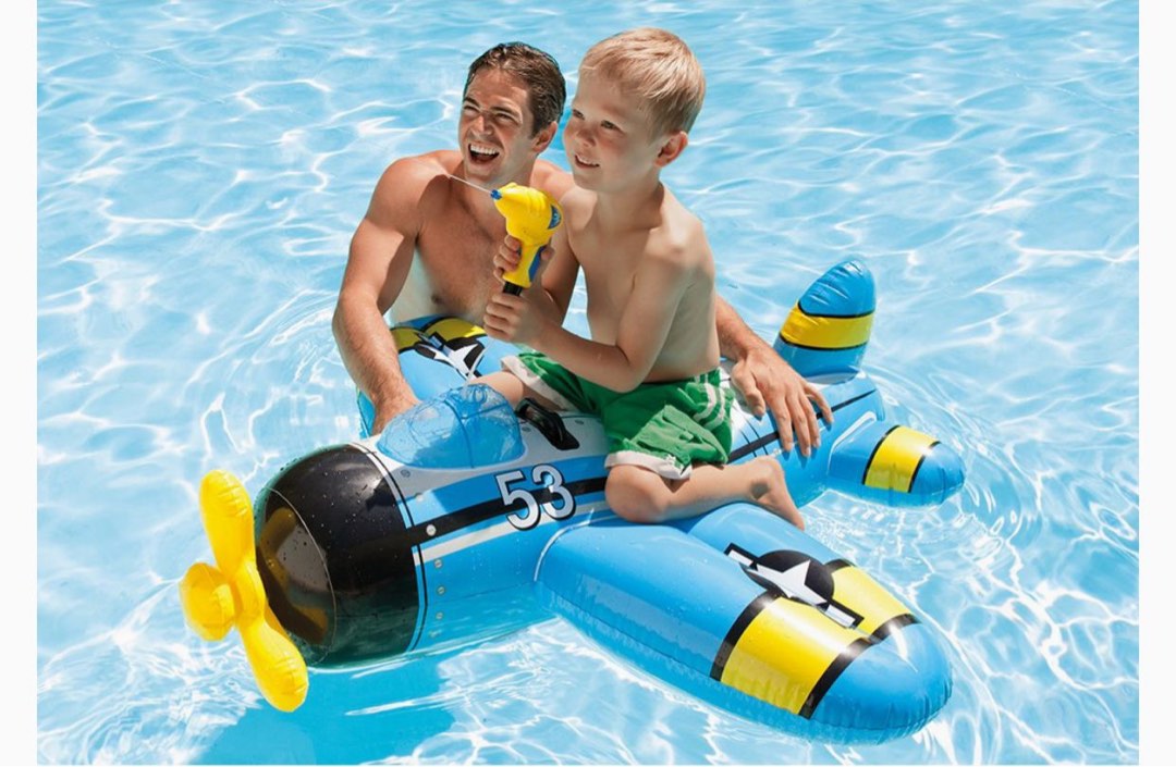 (Blue) Intex Water Gun Plane RideOn, 52" x 51", Hobbies & Toys, Toys