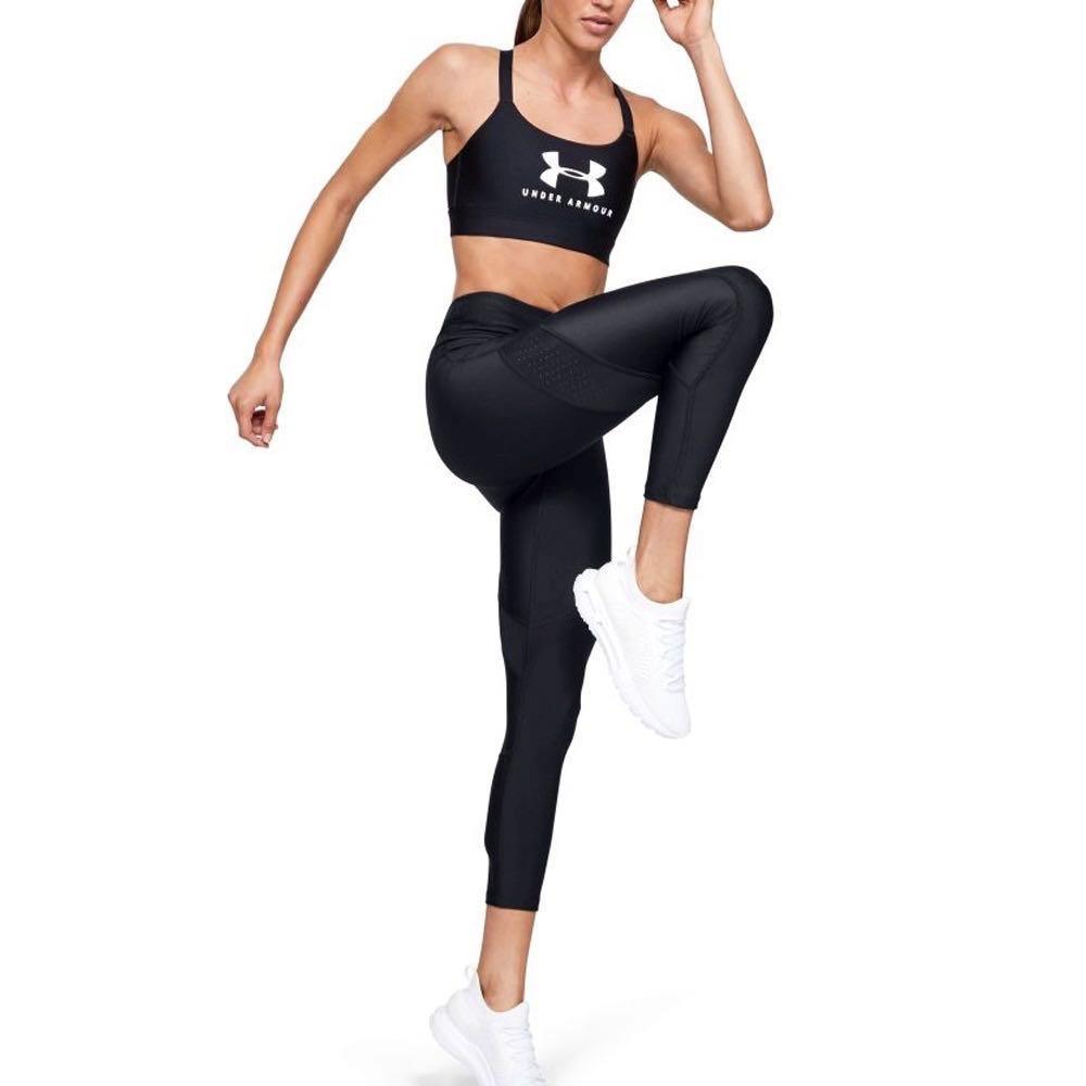 New Under Armour Women's HeatGear Ankle Crop Leggings Black Medium