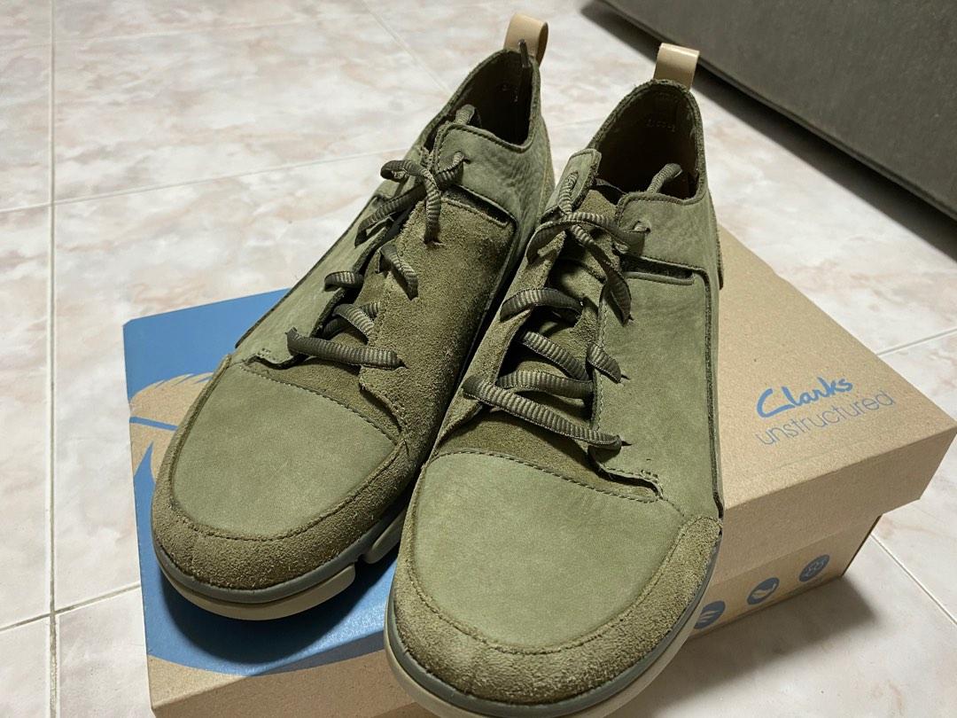 CLARKS Tri Verve Lace Olive Nubuck US8, Men's Fashion, Footwear, Casual shoes on Carousell