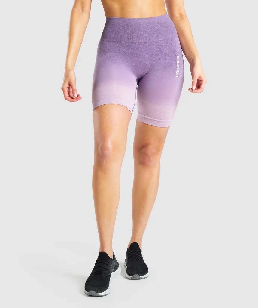Gymshark Womens Adapt Ombre Seamless Shorts (Purple)