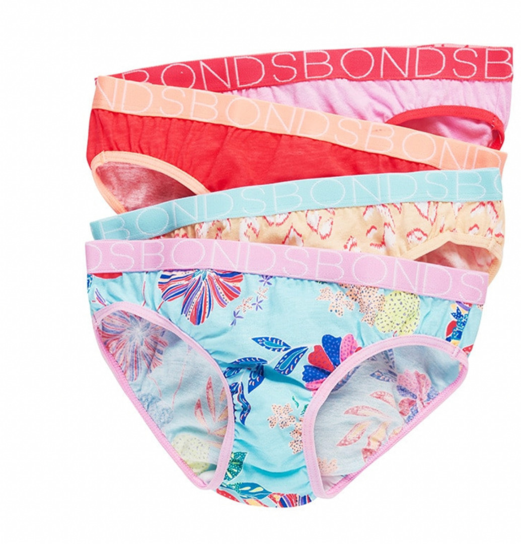Brand New BONDS Australia Girls 4 Piece Cotton Bikini Underwear Panty