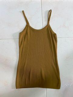 Brown Slim-fitting Knitted Camisole