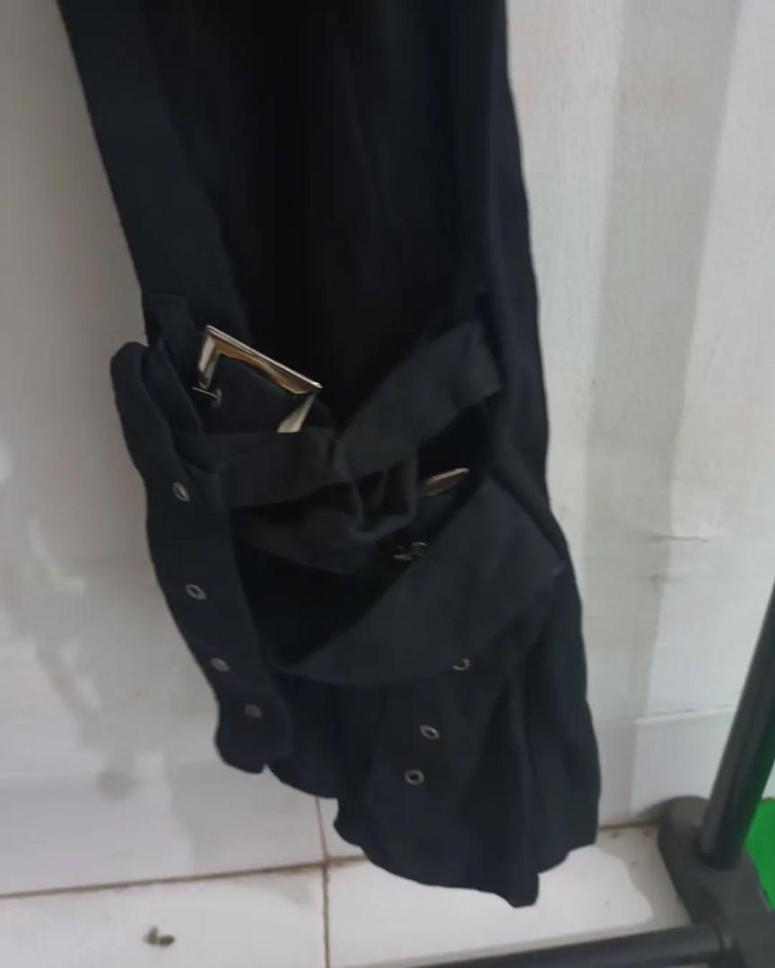 Celana punk rave original thrift second gothic, Fesyen Wanita, Pakaian